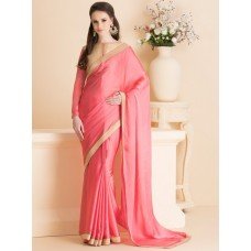 BRIGHT PINK INDIAN PARTY WEAR SAREE